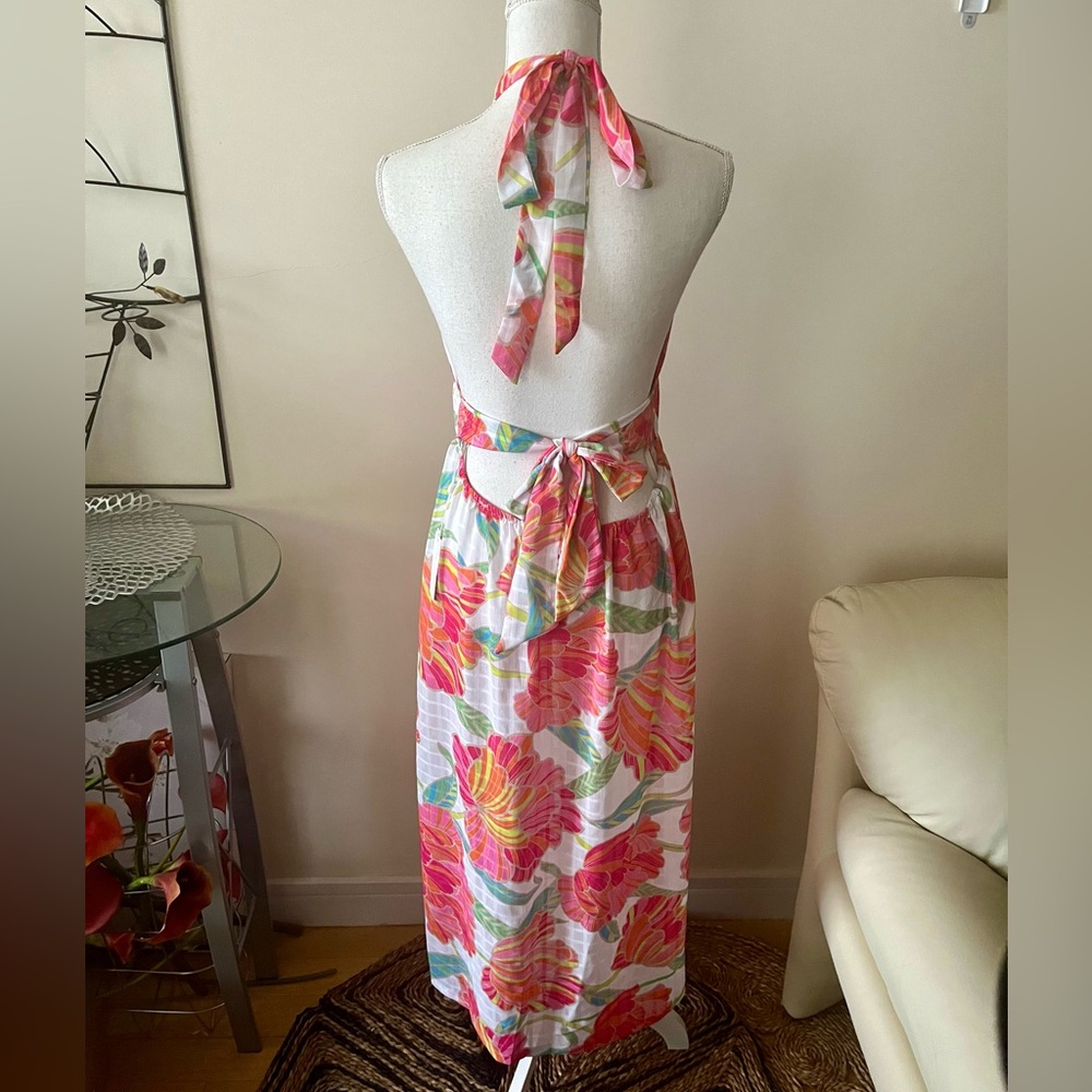 Trina Turk Poppy Floral Print High Neck Midi Dress Swim Cover Up Size Large NWT - Picture 13 of 14